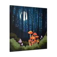 Midnight Mushrooms Matte Canvas, Stretched, No Frame
