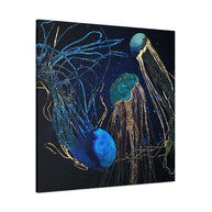 Metallic Jellyfish IV Matte Canvas, Stretched, No Frame