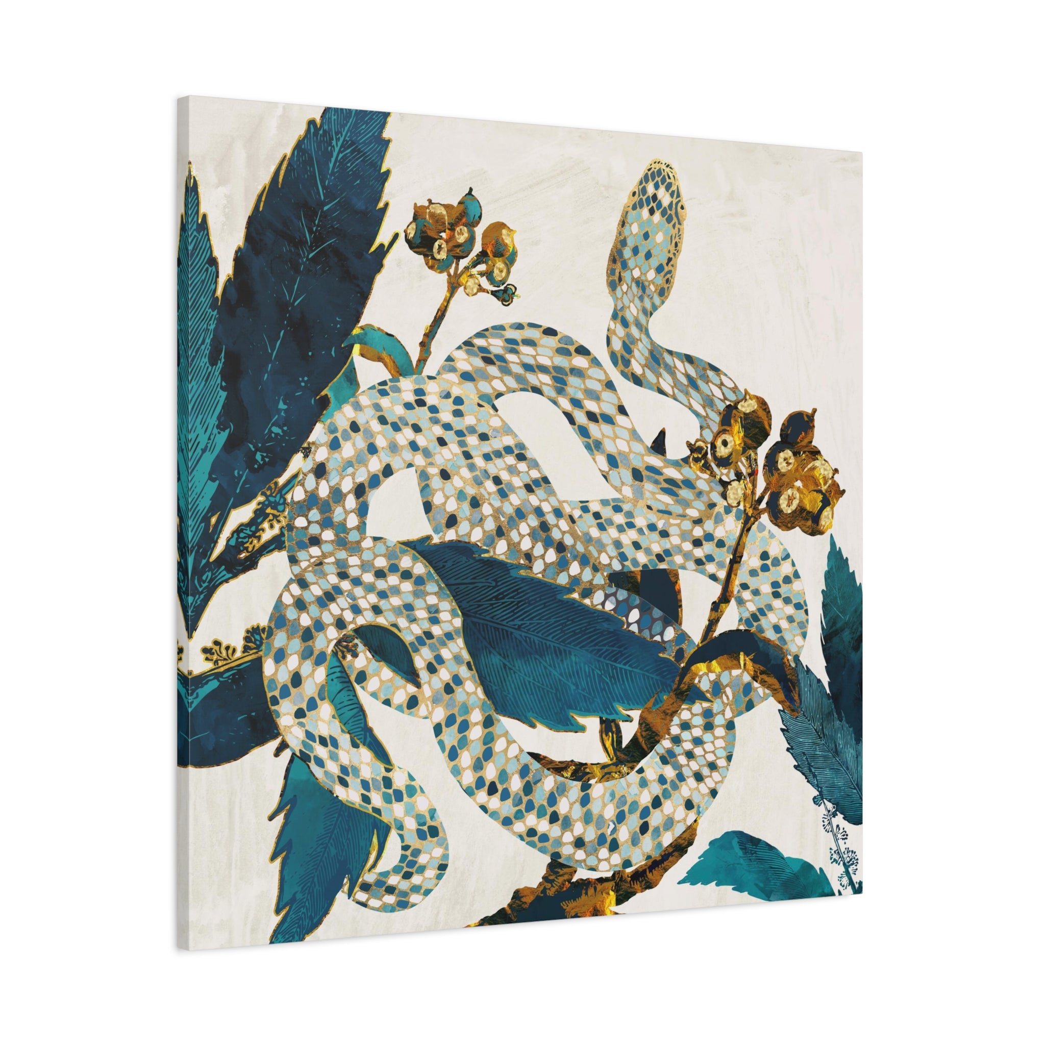 Summer Indigo Garden Matte Canvas, Stretched, No Frame