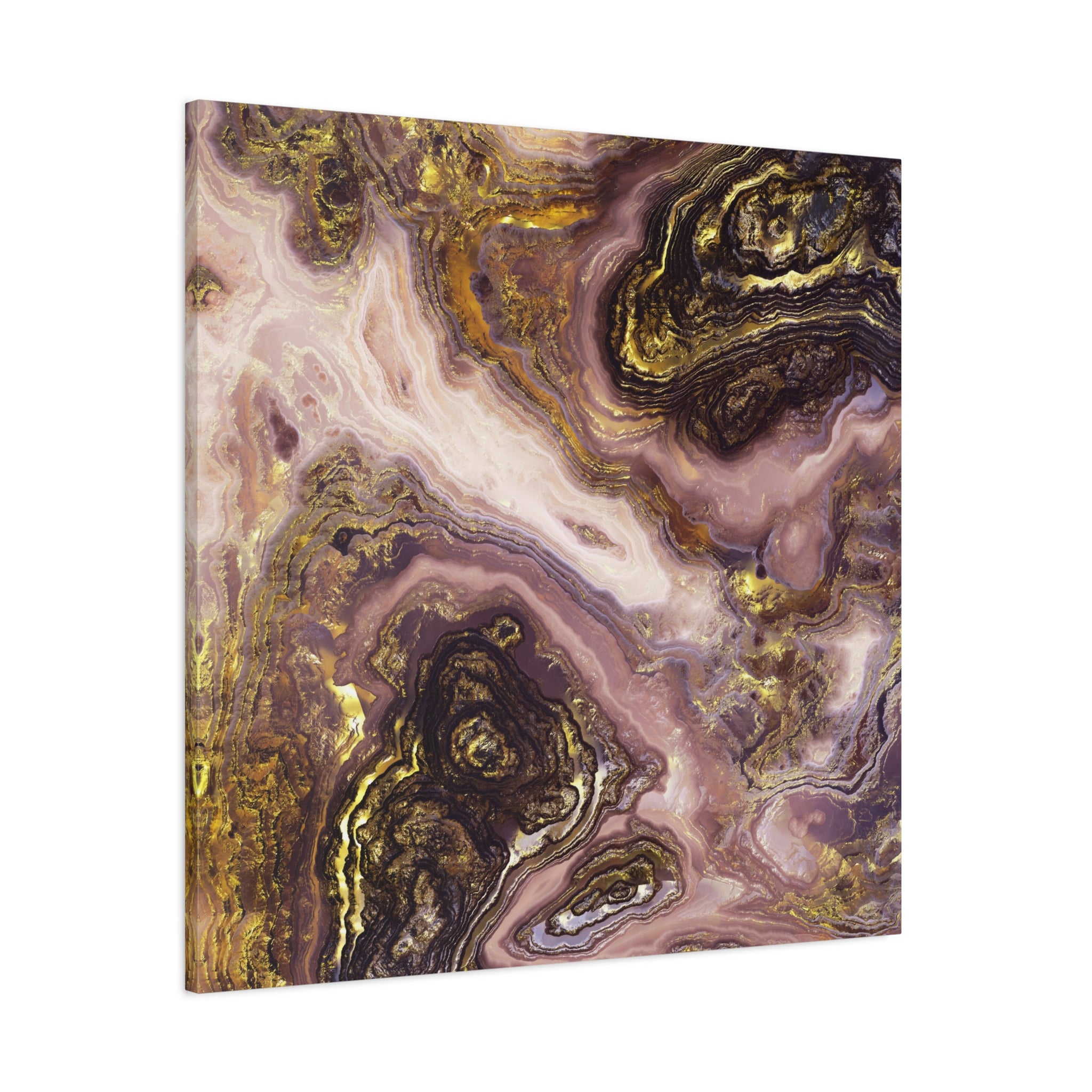 Liquid Gold Agate Matte Canvas, Stretched, No Frame
