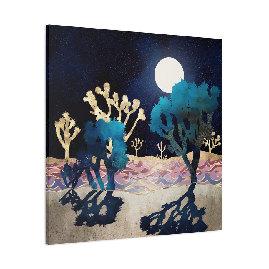 Desert Lake Moonlight Matte Canvas, Stretched, No Frame