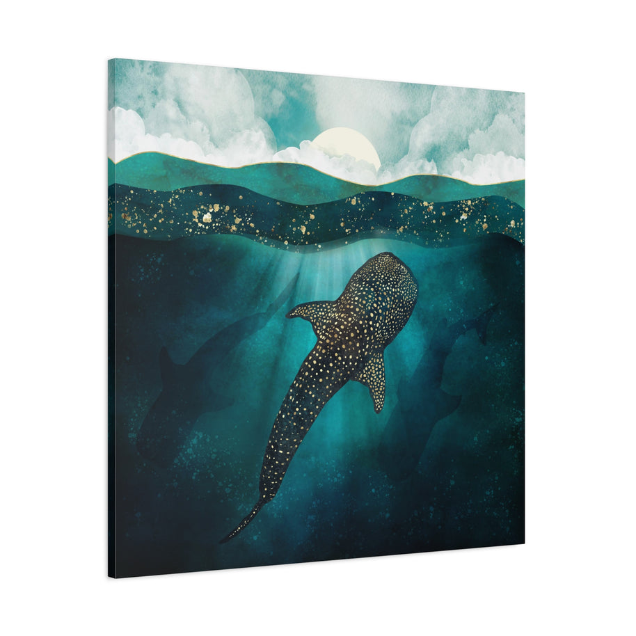Metallic Whale Shark Matte Canvas, Stretched, No Frame