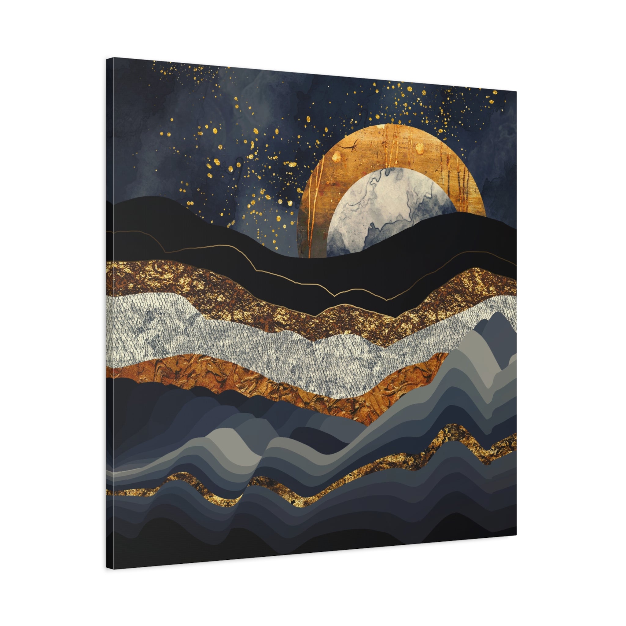 Metallic Mountains Matte Canvas, Stretched, No Frame