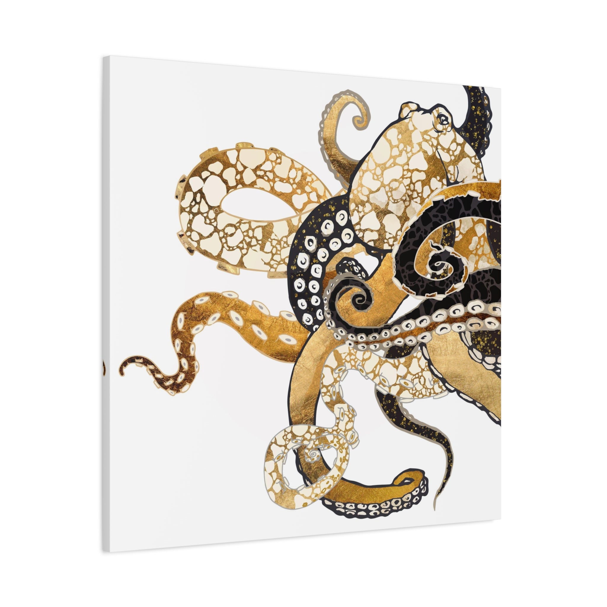Metallic Octopus Matte Canvas, Stretched, No Frame