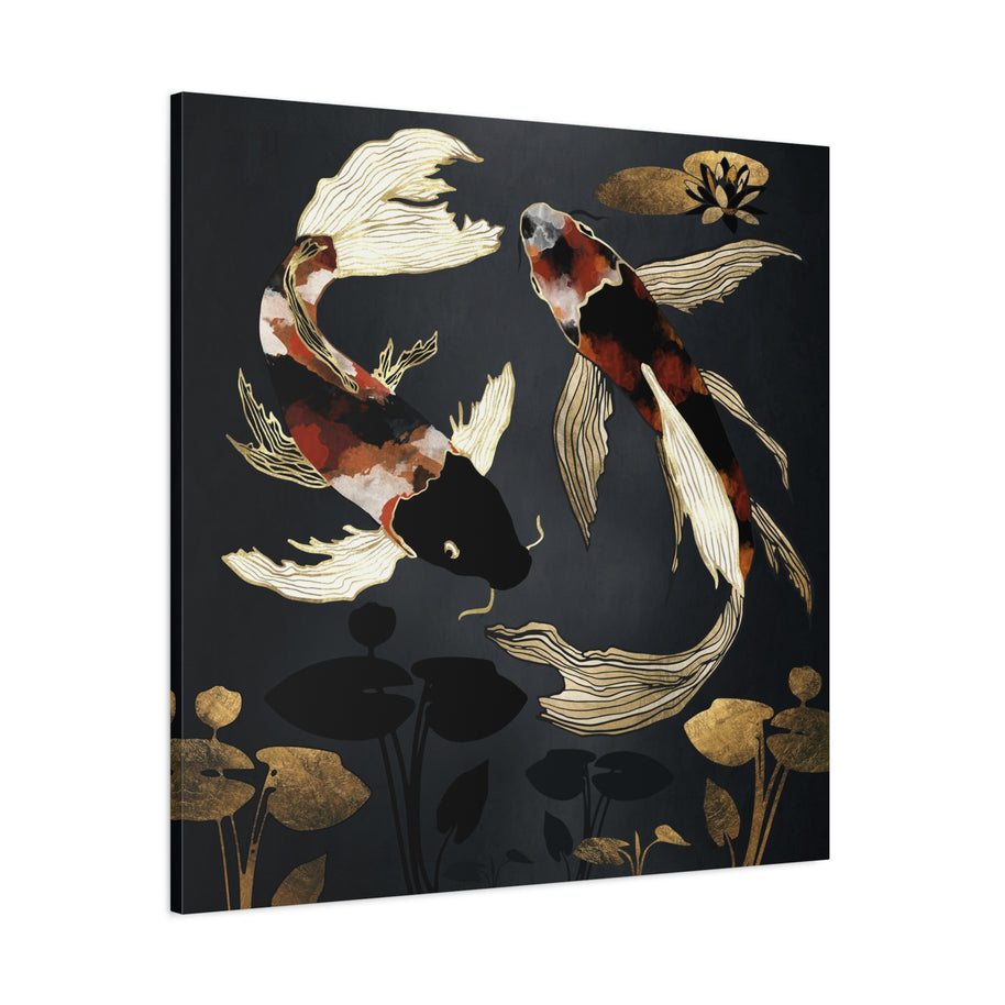 Metallic Koi IV Matte Canvas, Stretched, No Frame