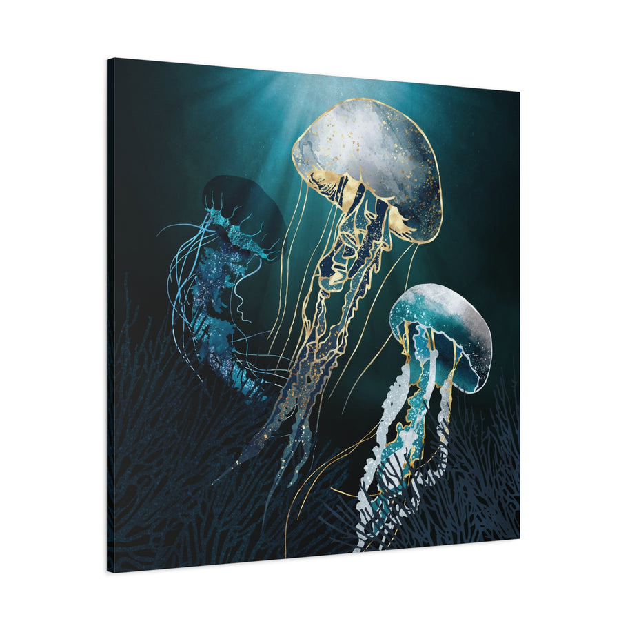 Metallic Jellyfish V Matte Canvas, Stretched, No Frame