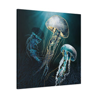 Metallic Jellyfish V Matte Canvas, Stretched, No Frame