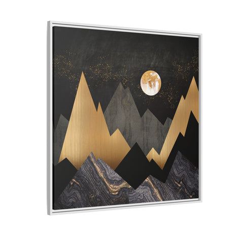 Golden Night Peaks - Matte Canvas, Framed (Multi-color)
