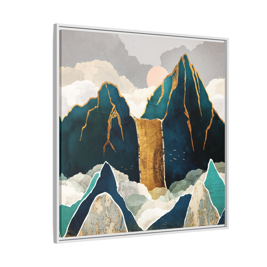 Golden Waterfall - Matte Canvas, Framed (Multi-color)
