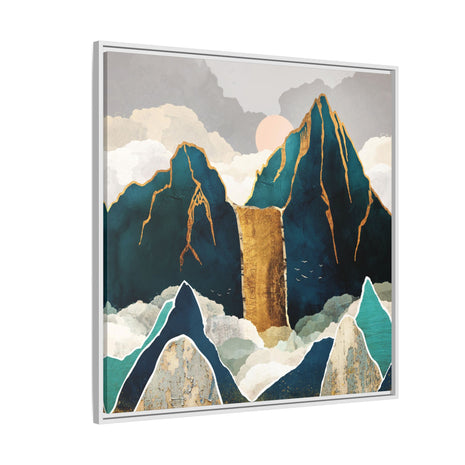Golden Waterfall - Matte Canvas, Framed (Multi-color)