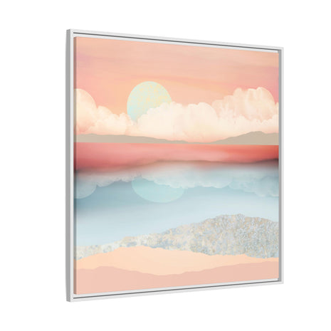 Mint Moon Beach - Matte Canvas, Framed (Multi-color)