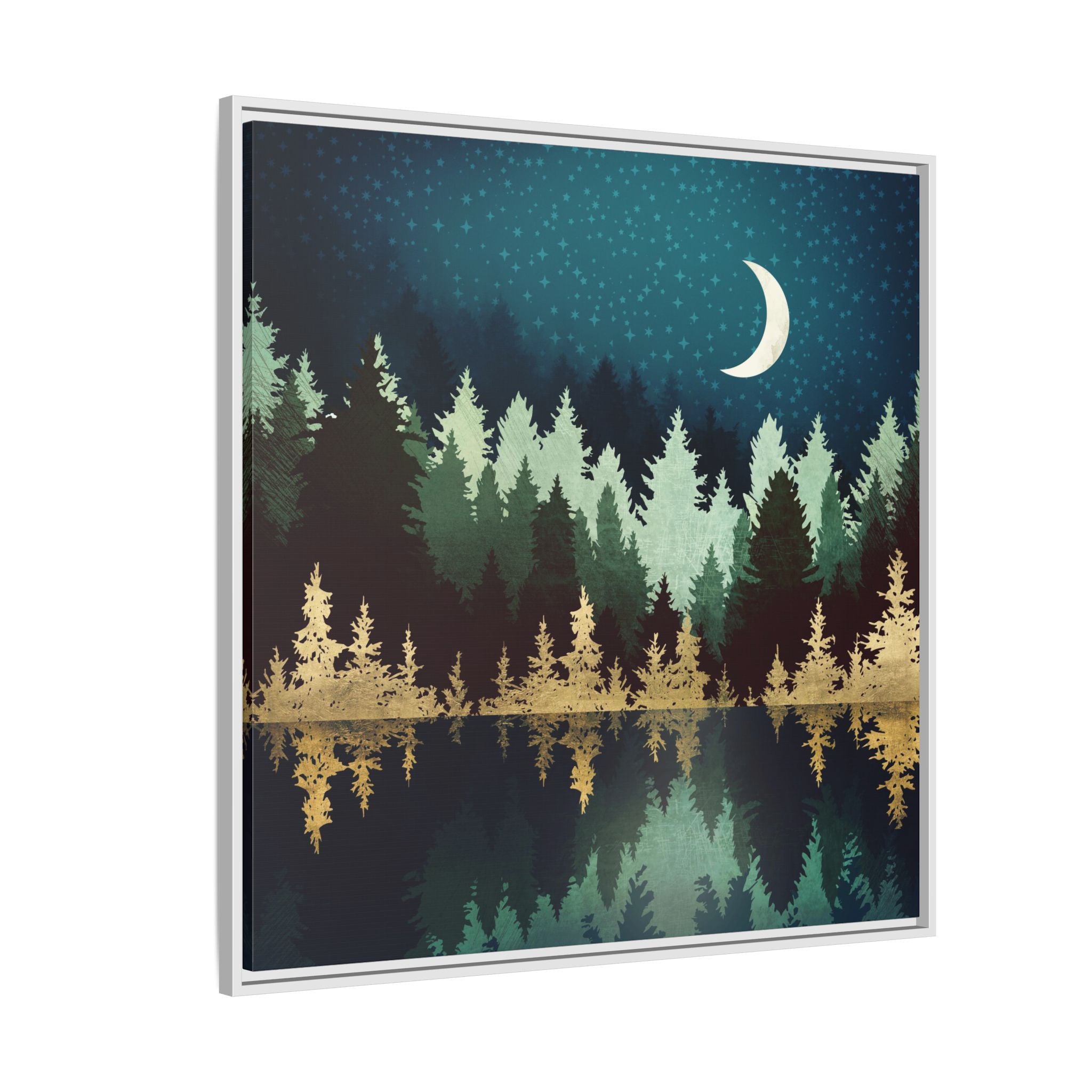 Star Forest Reflection - Matte Canvas, Framed (Multi-color)
