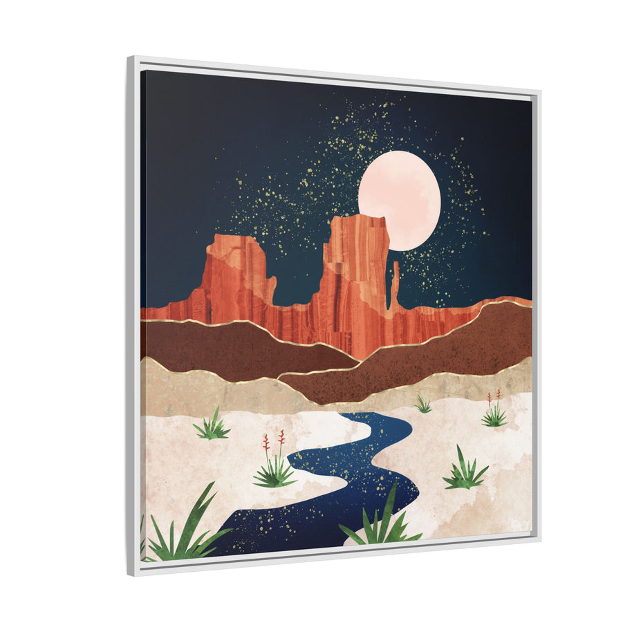 Desert Stars River - Matte Canvas, Framed (Multi-color)
