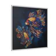 Metallic Beta Fish - Matte Canvas, Framed (Multi-color)