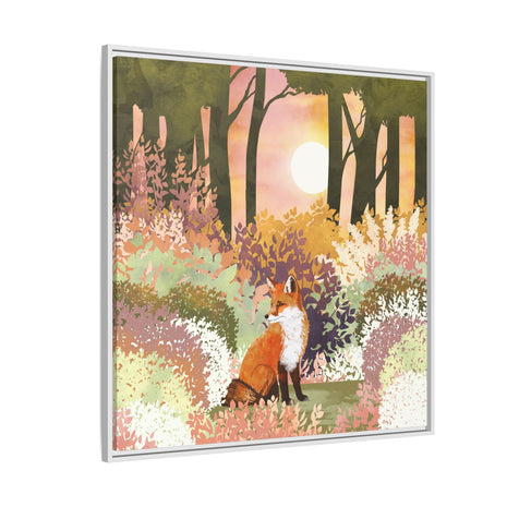 Spring Fox - Matte Canvas, Framed (Multi-color)