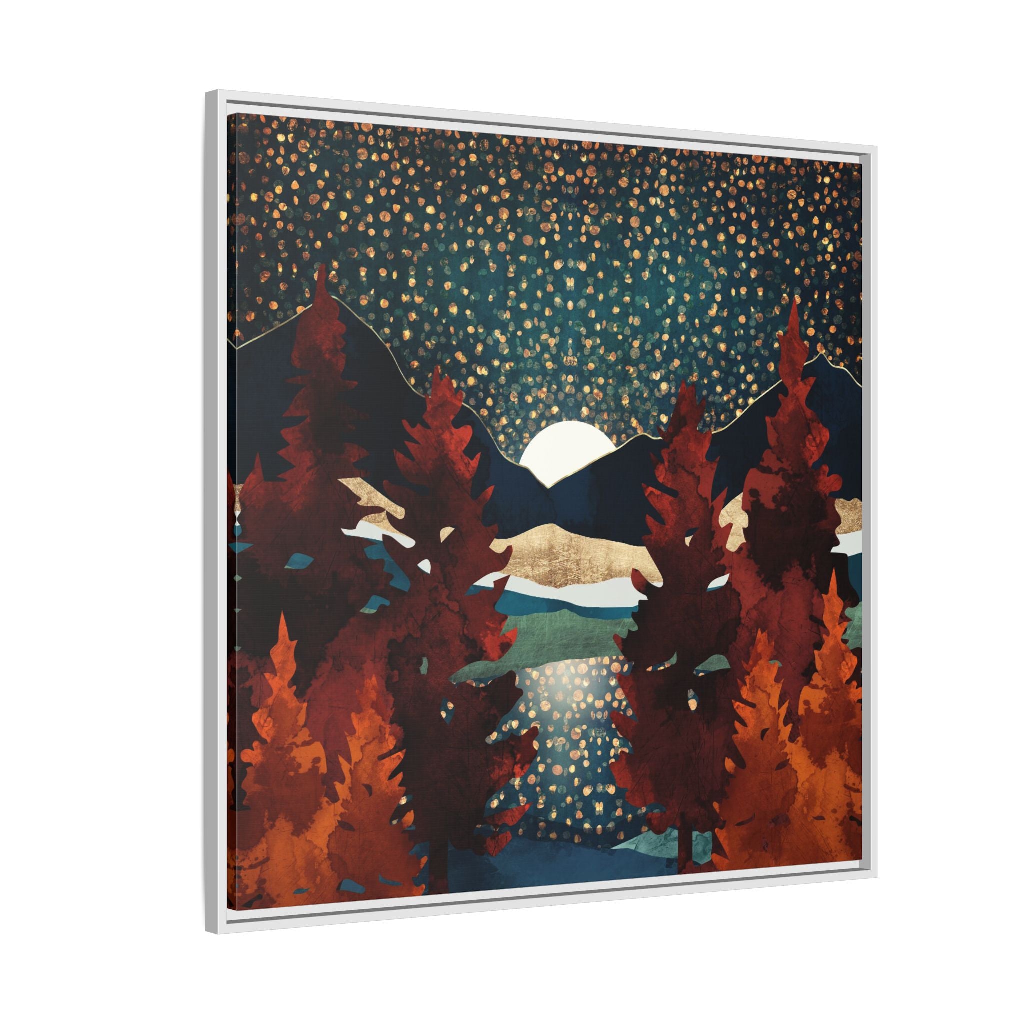 Star Sky Reflection - Matte Canvas, Framed (Multi-color)