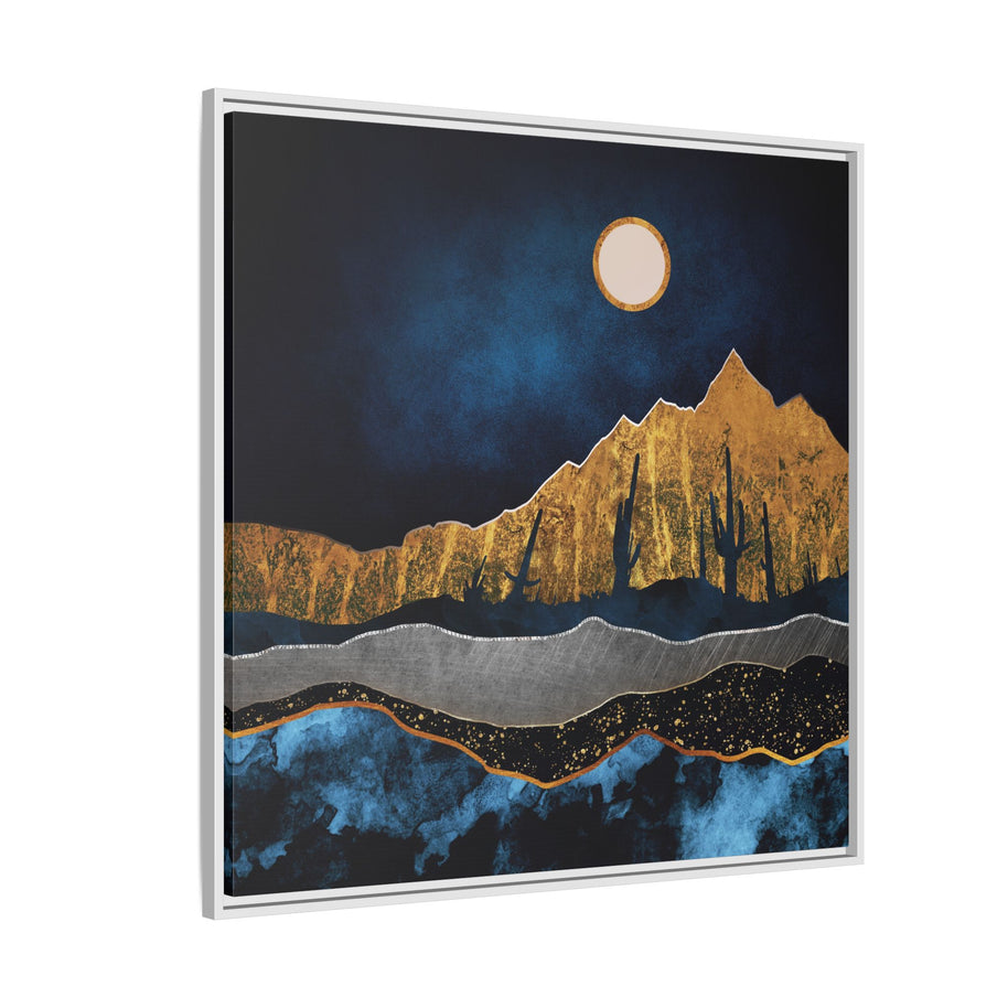 Midnight Desert Moon - Matte Canvas, Framed (Multi-color)
