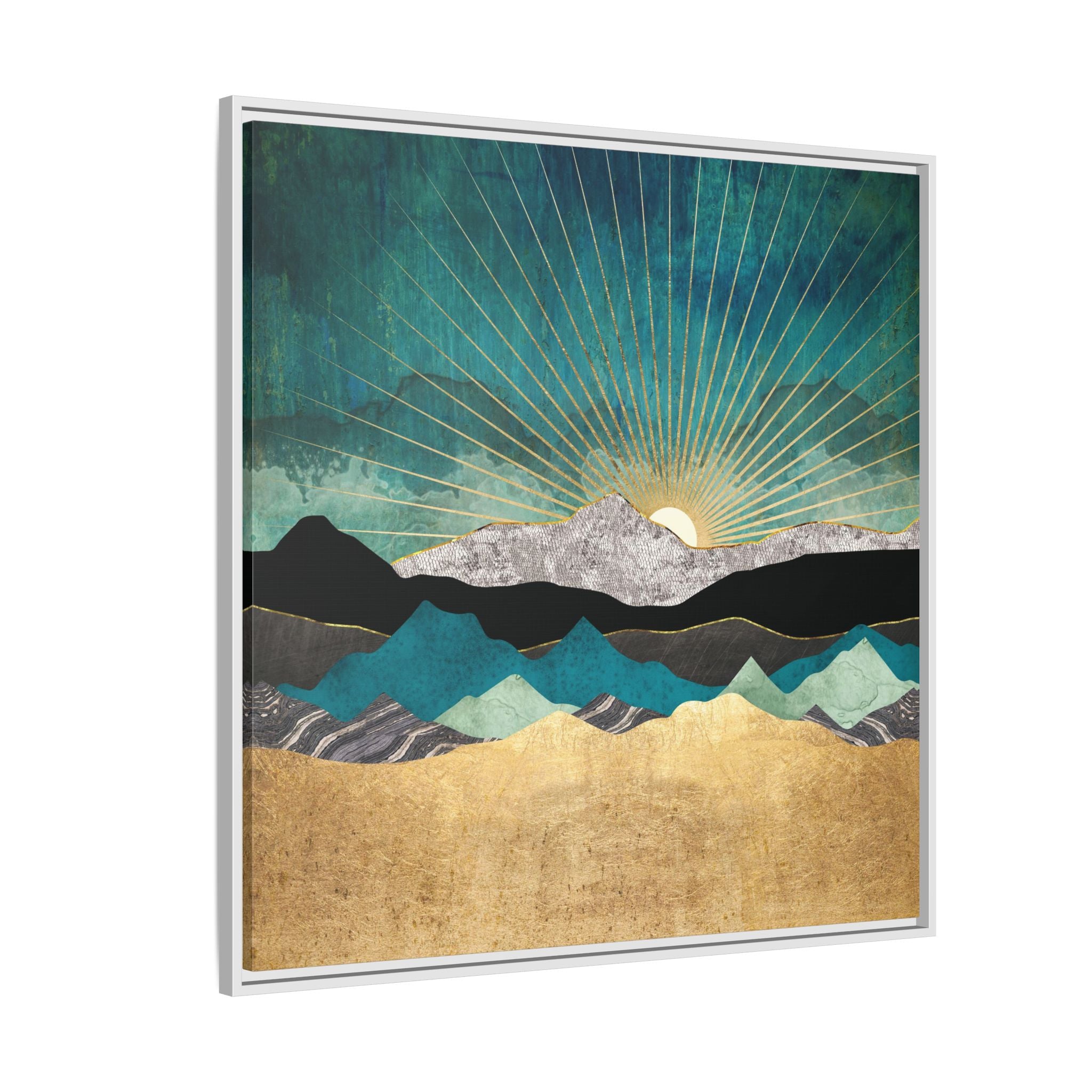 Peacock Vista - Matte Canvas, Framed (Multi-color)