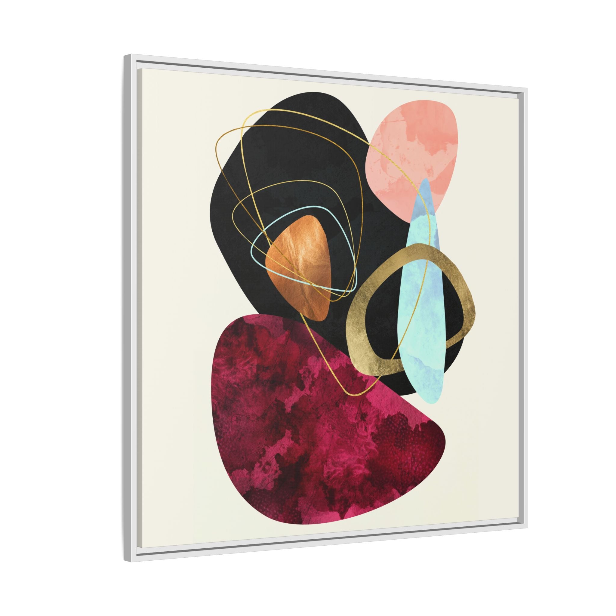 Abstract Pebbles II - Matte Canvas, Framed (Multi-color)