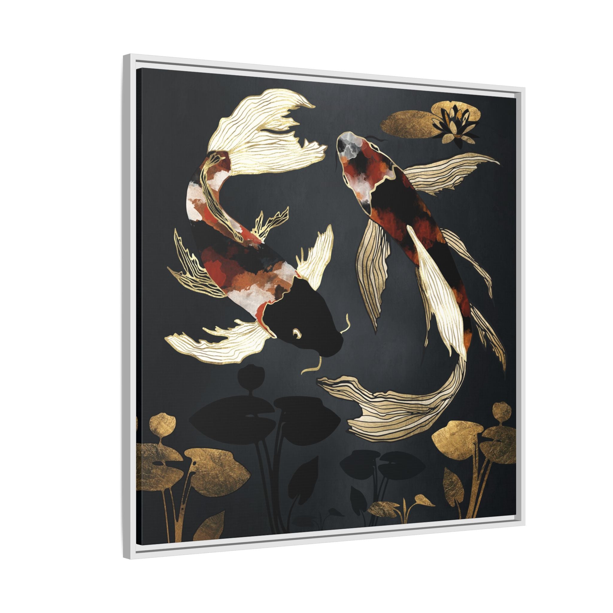 Metallic Koi IV - Matte Canvas, Framed (Multi-color)