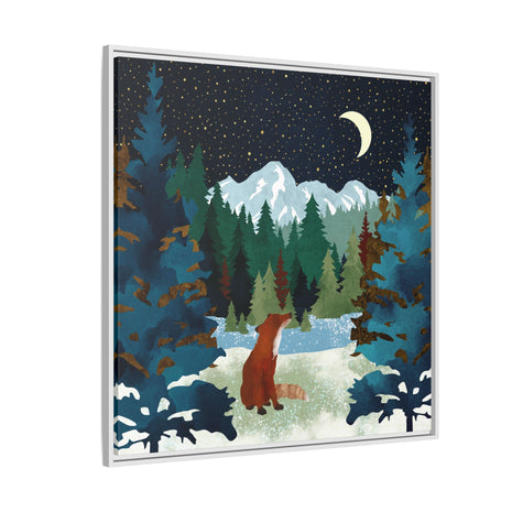 Winter Fox - Matte Canvas, Framed (Multi-color)