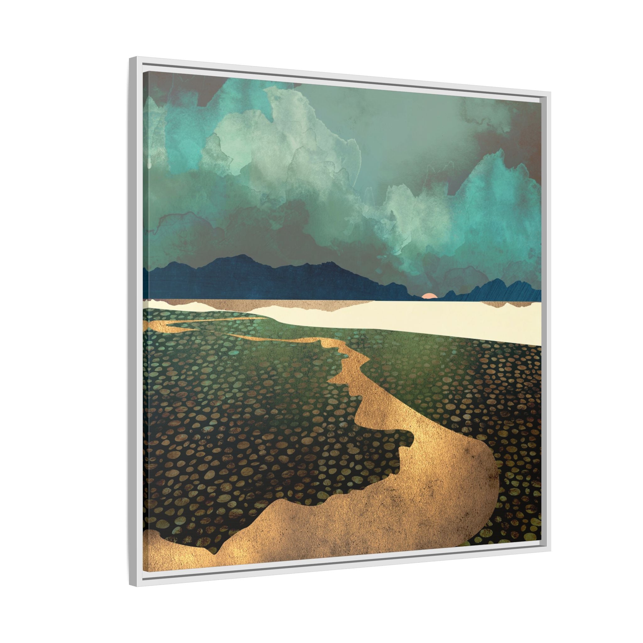 Distant Land - Matte Canvas, Framed (Multi-color)