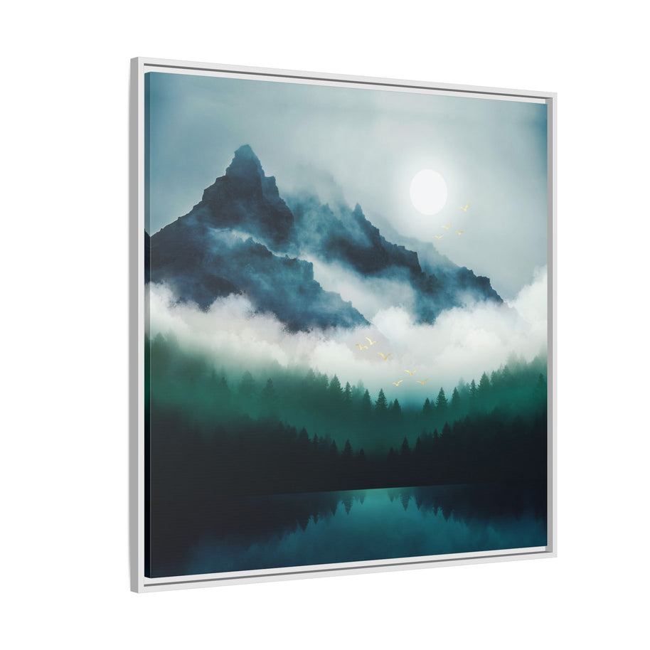 Midnight Moon Reflection - Matte Canvas, Framed (Multi-color)
