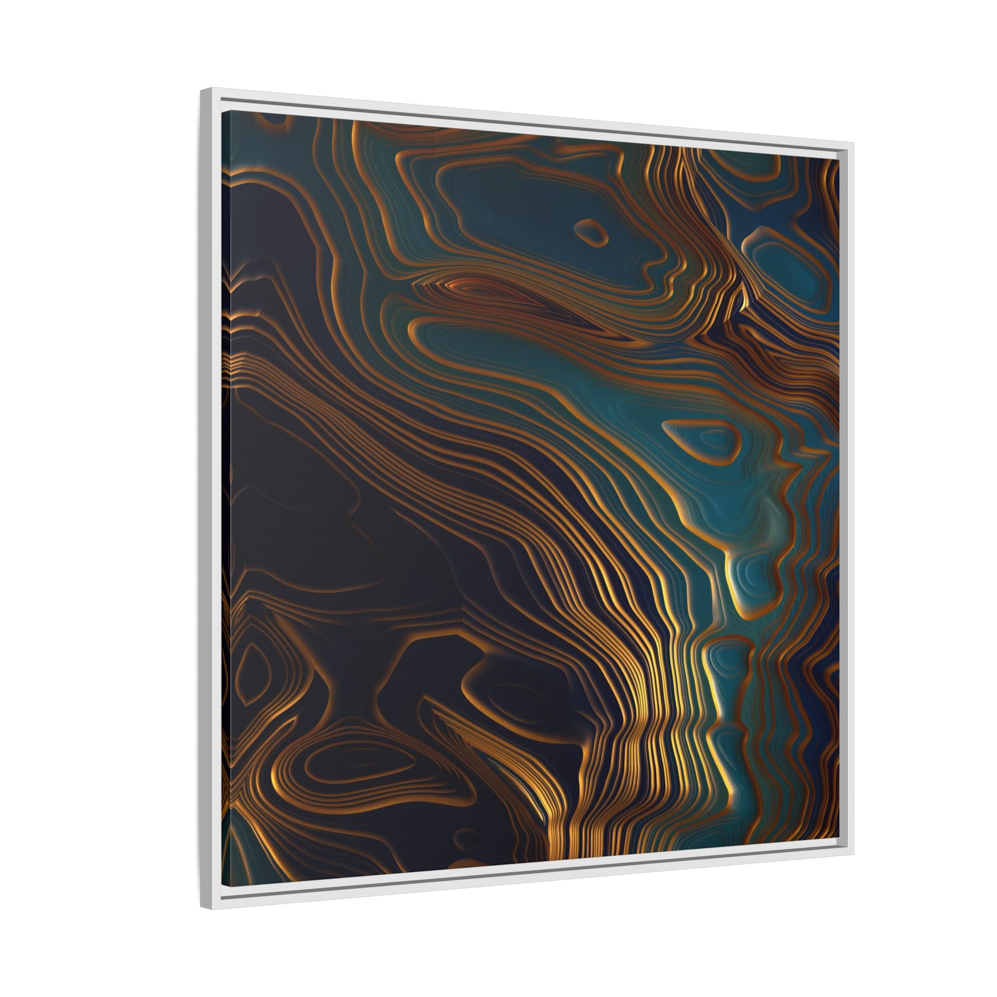 Peacock Ocean - Matte Canvas, Framed (Multi-color)