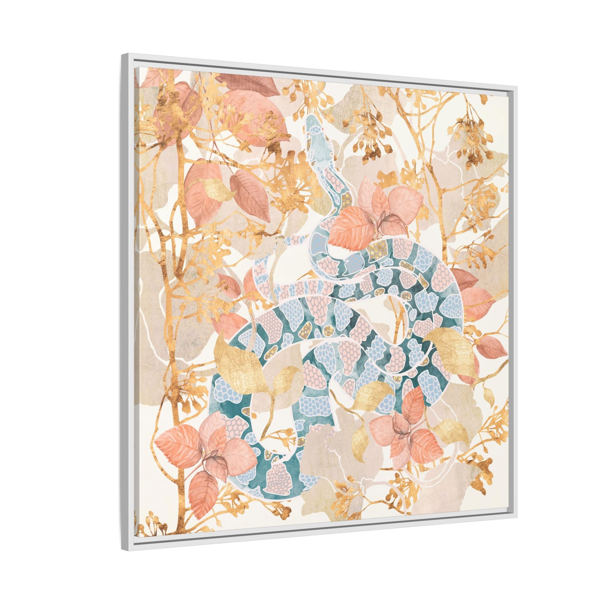 Coral Spring Garden - Matte Canvas, Framed (Multi-color)