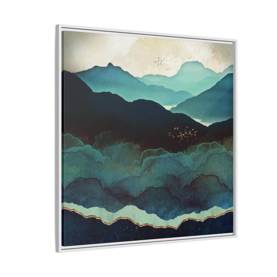 Indigo Mountains - Matte Canvas, Framed (Multi-color)