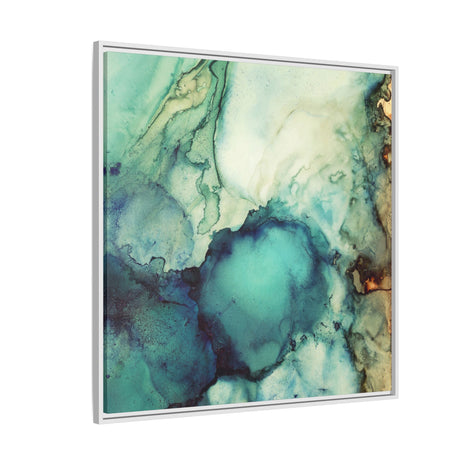 Teal Abstract - Matte Canvas, Framed (Multi-color)