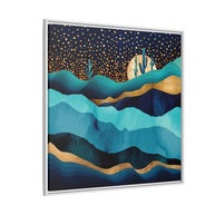 Indigo Desert Night - Matte Canvas, Framed (Multi-color)