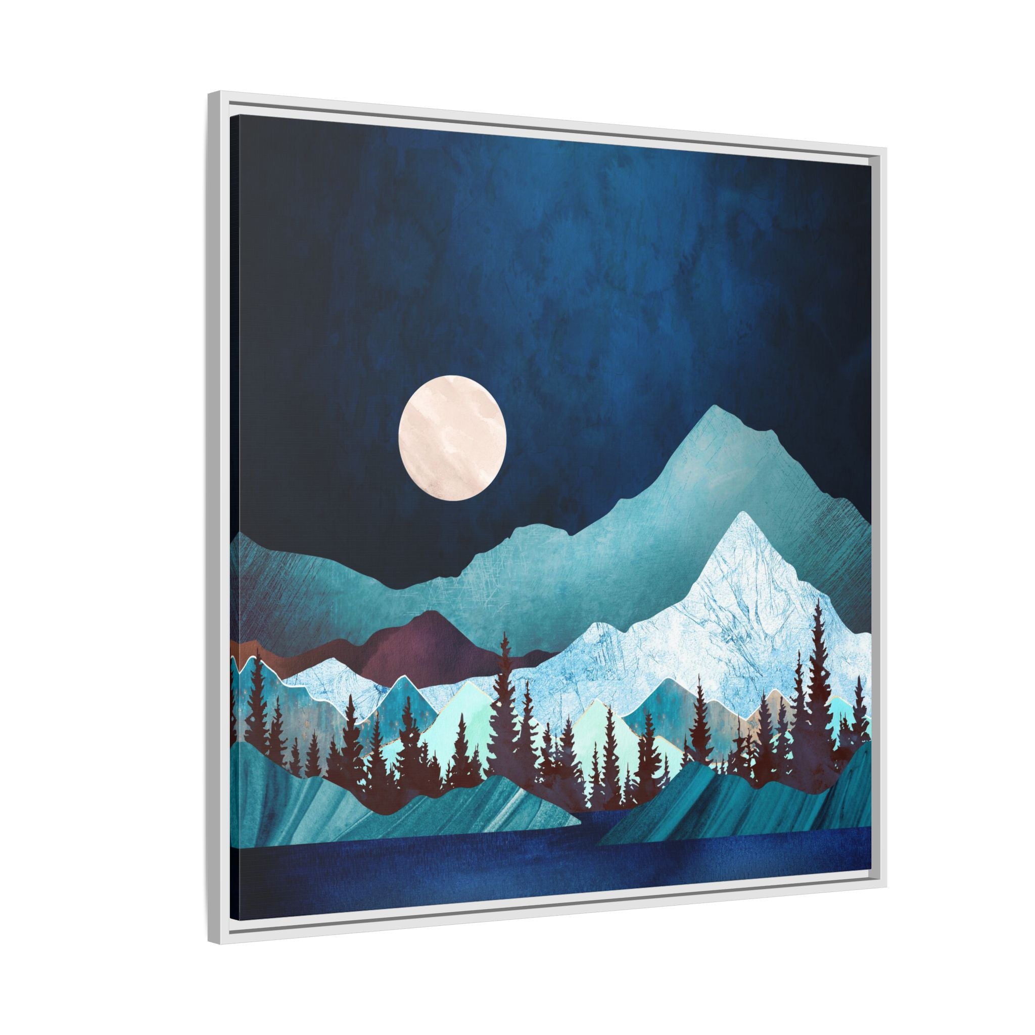 Moon Bay - Matte Canvas, Framed (Multi-color)