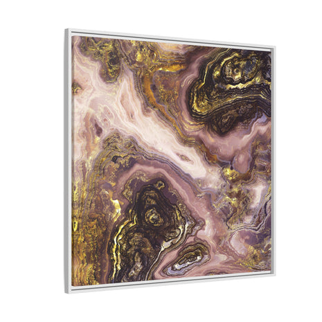 Liquid Gold Agate - Matte Canvas, Framed (Multi-color)