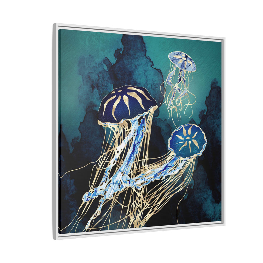 Metallic Jellyfish III - Matte Canvas, Framed (Multi-color)