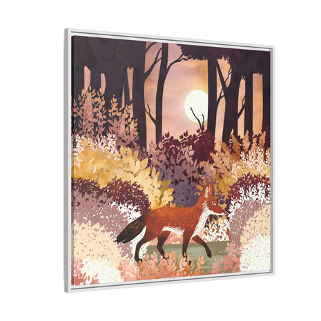 Autumn Fox Forest - Matte Canvas, Framed (Multi-color)