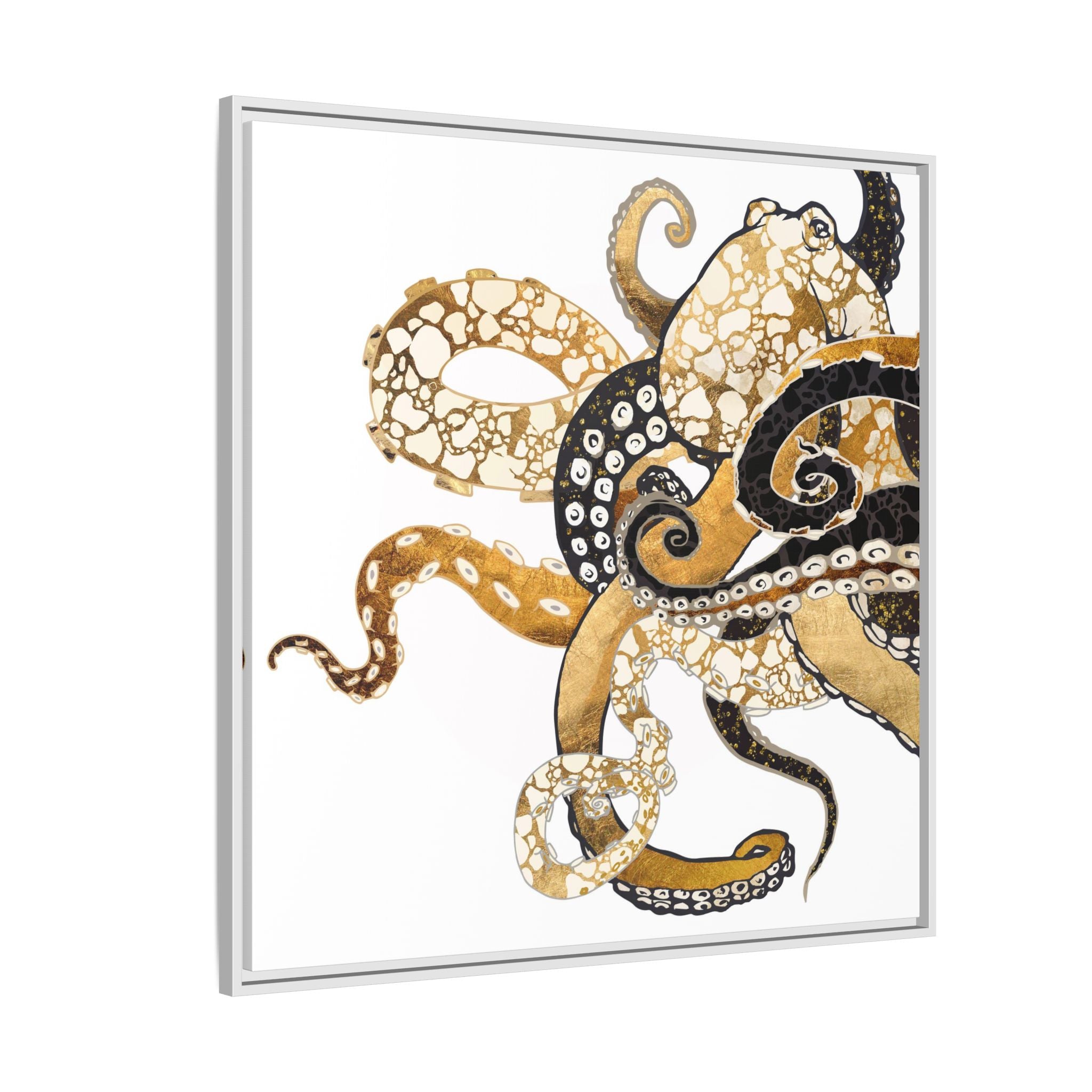 Metallic Octopus - Matte Canvas, Framed (Multi-color)