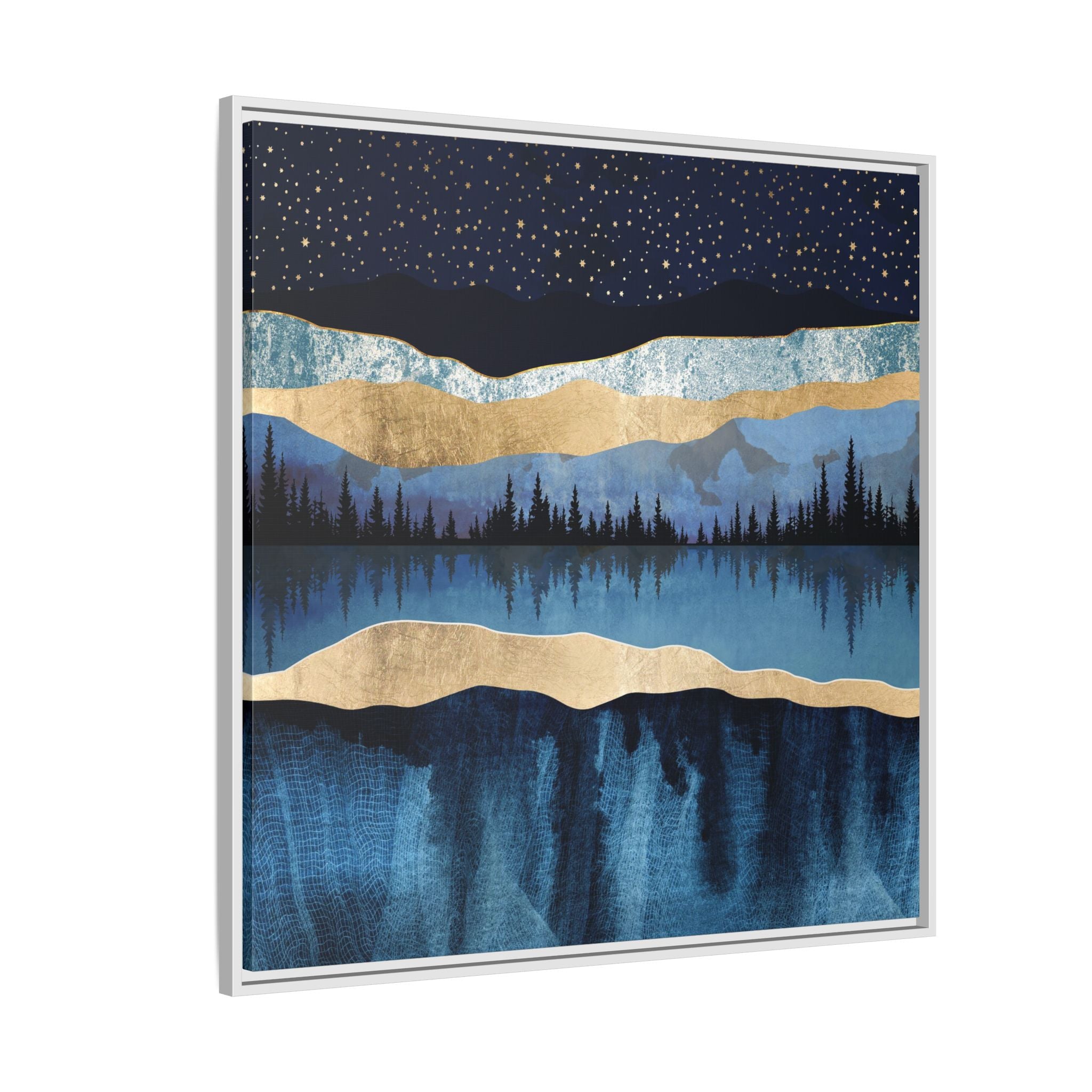 Midnight Lake - Matte Canvas, Framed (Multi-color)