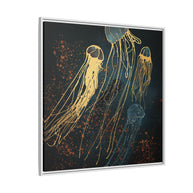 Metallic Jellyfish - Matte Canvas, Framed (Multi-color)