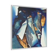 Cobalt Abstract - Matte Canvas, Framed (Multi-color)