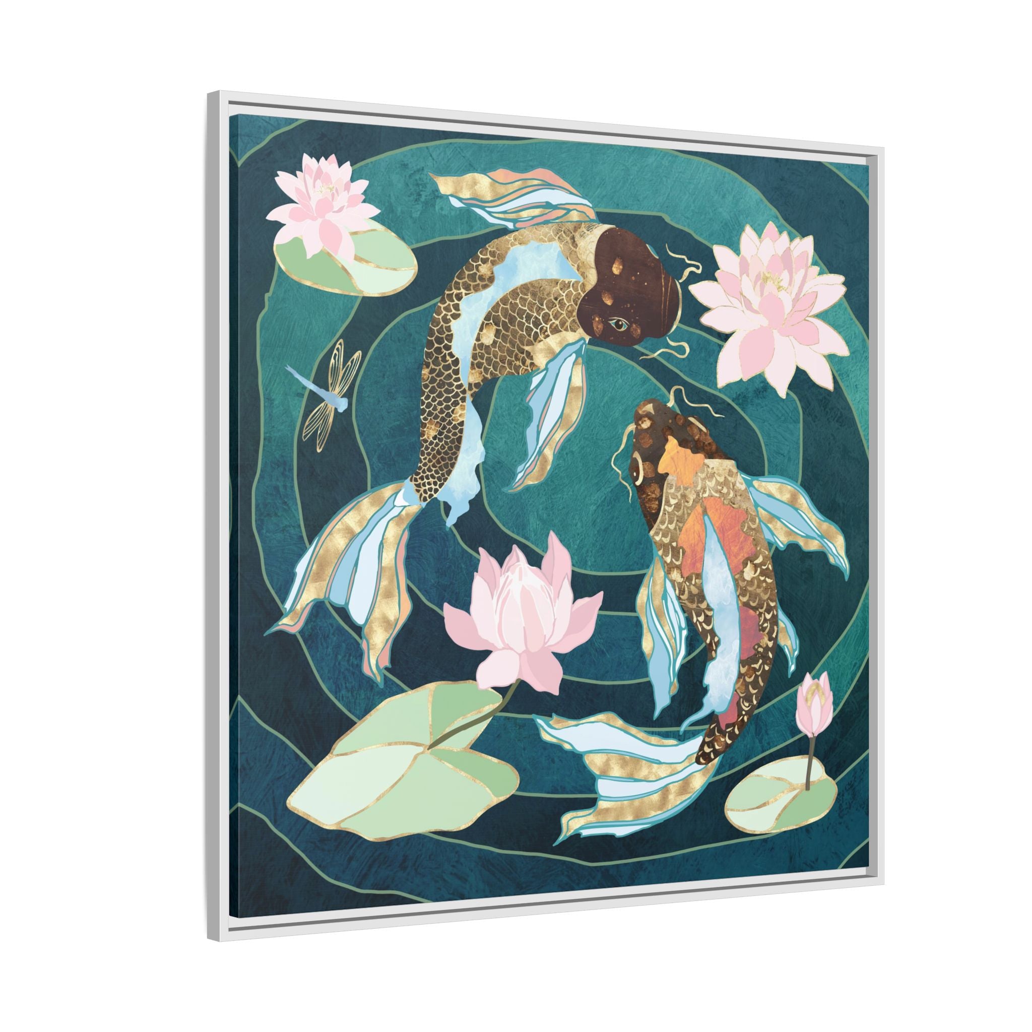 Metallic Koi III - Matte Canvas, Framed (Multi-color)