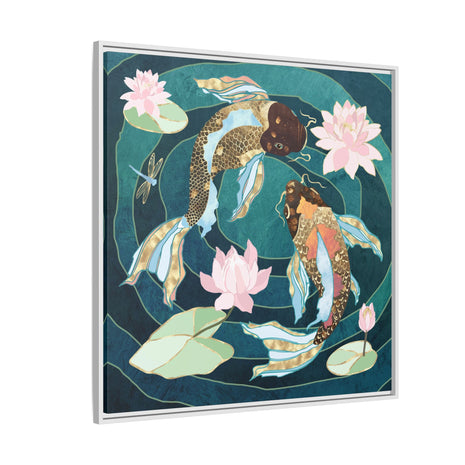 Metallic Koi III - Matte Canvas, Framed (Multi-color)