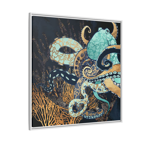 Metallic Octopus II - Matte Canvas, Framed (Multi-color)
