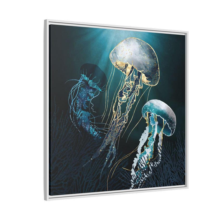 Metallic Jellyfish V - Matte Canvas, Framed (Multi-color)
