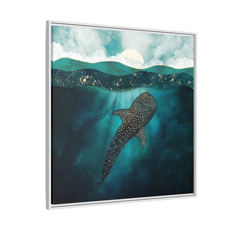 Metallic Whale Shark - Matte Canvas, Framed (Multi-color)