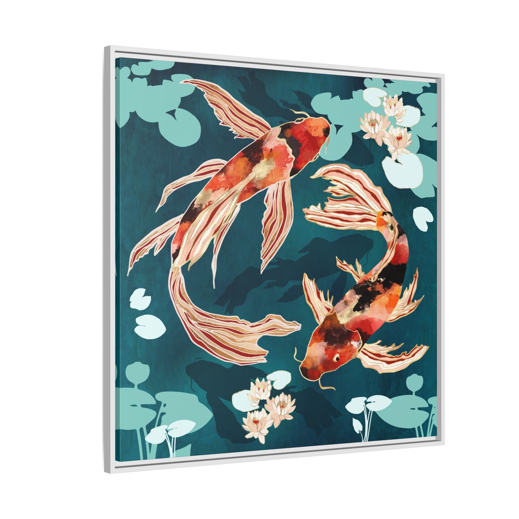 Metallic Koi VII - Matte Canvas, Framed (Multi-color)