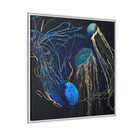 Metallic Jellyfish IV - Matte Canvas, Framed (Multi-color)
