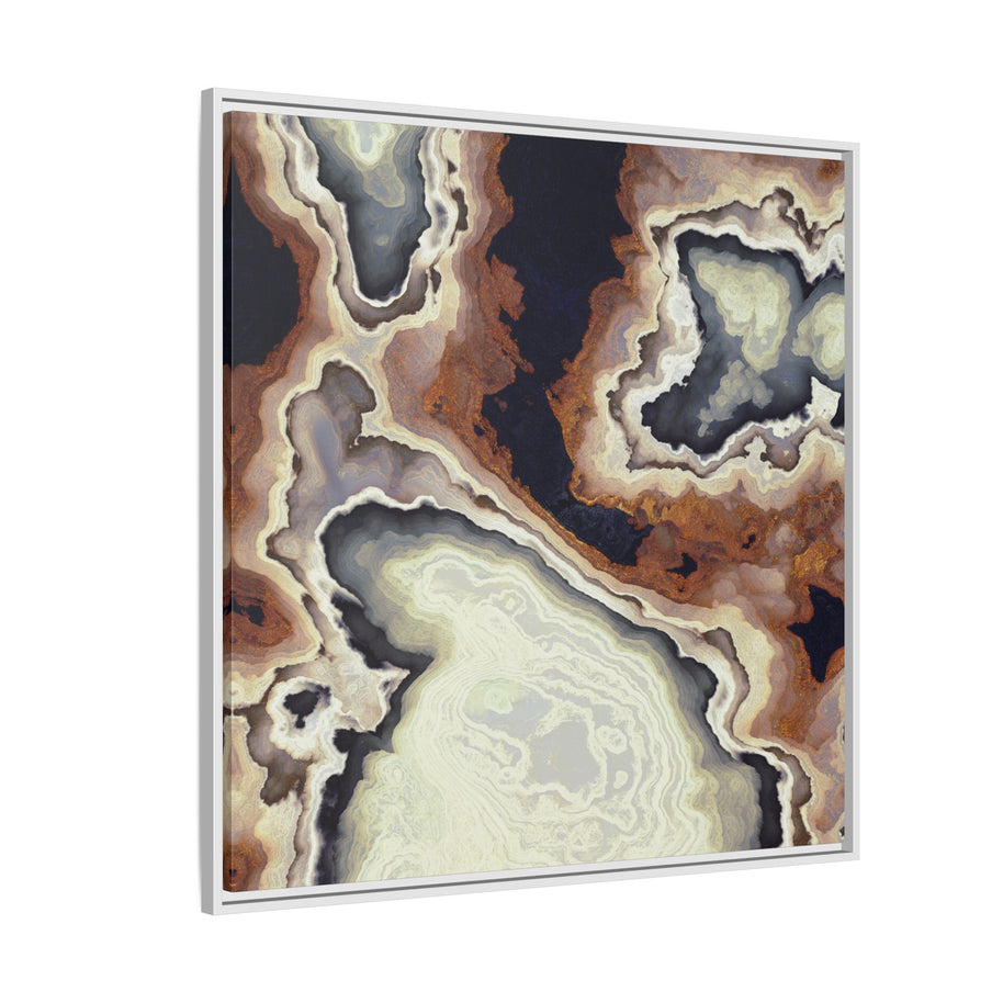 Ivory Agate Abstract - Matte Canvas, Framed (Multi-color)