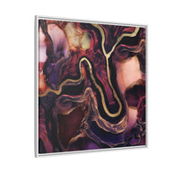 Golden River Abstract - Matte Canvas, Framed (Multi-color)