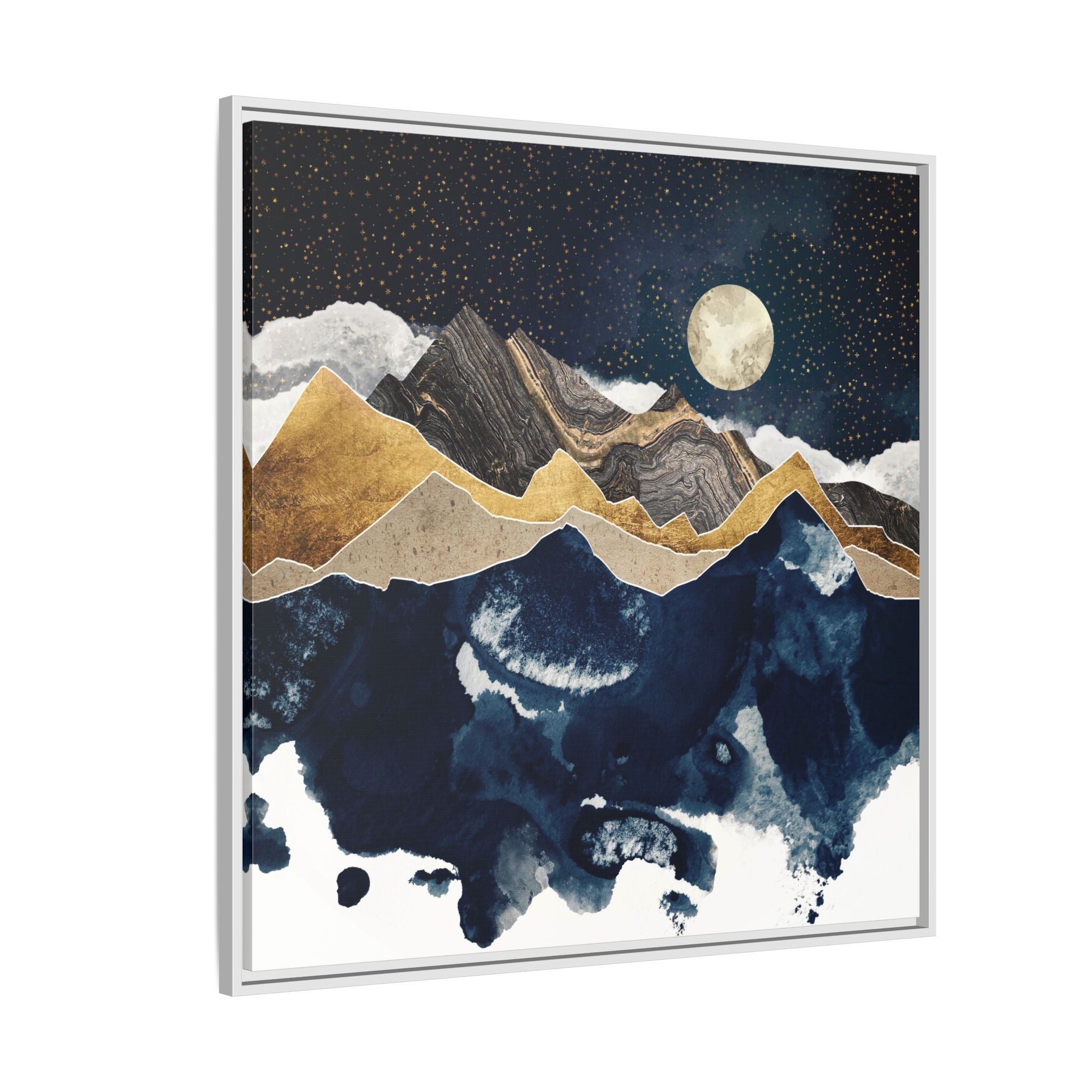 Midnight Winter - Matte Canvas, Framed (Multi-color)